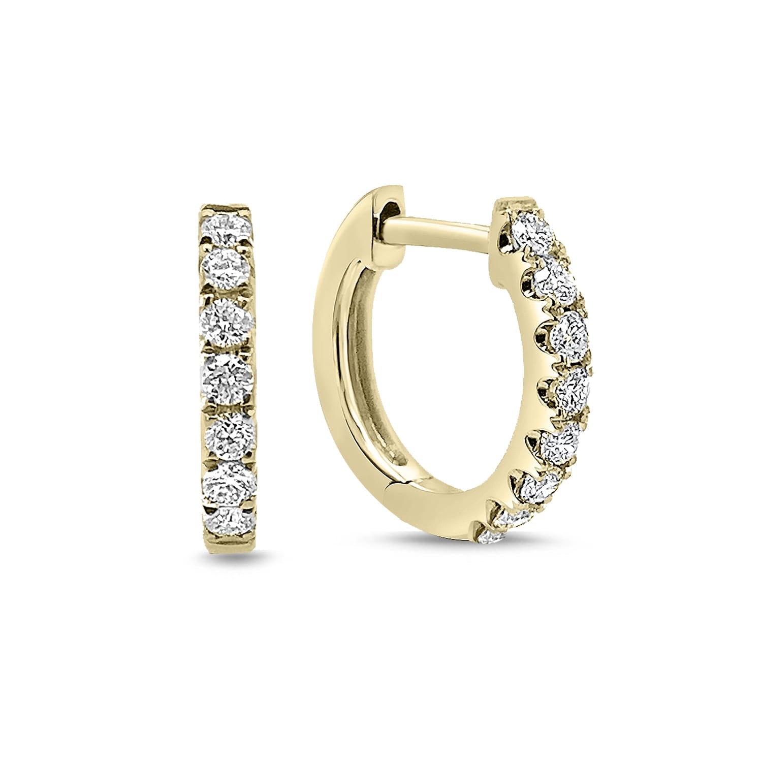 Dolce Huggie Diamond Earrings in 18k Gold Vermeil