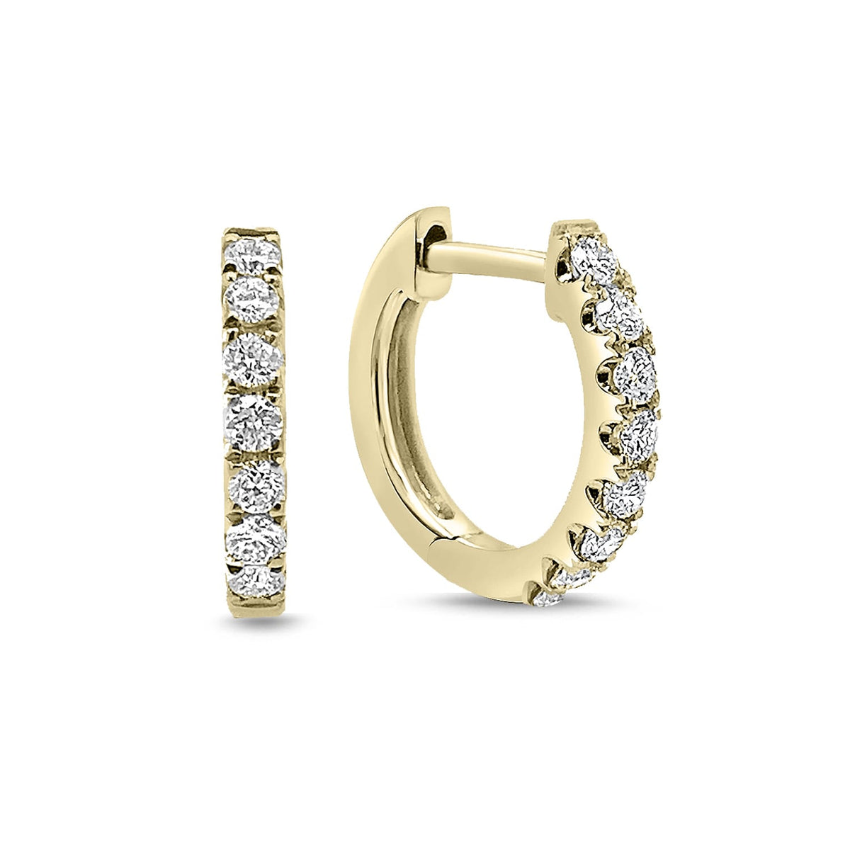 Dolce Huggie Diamond Earrings in 18k White Gold Vermeil
