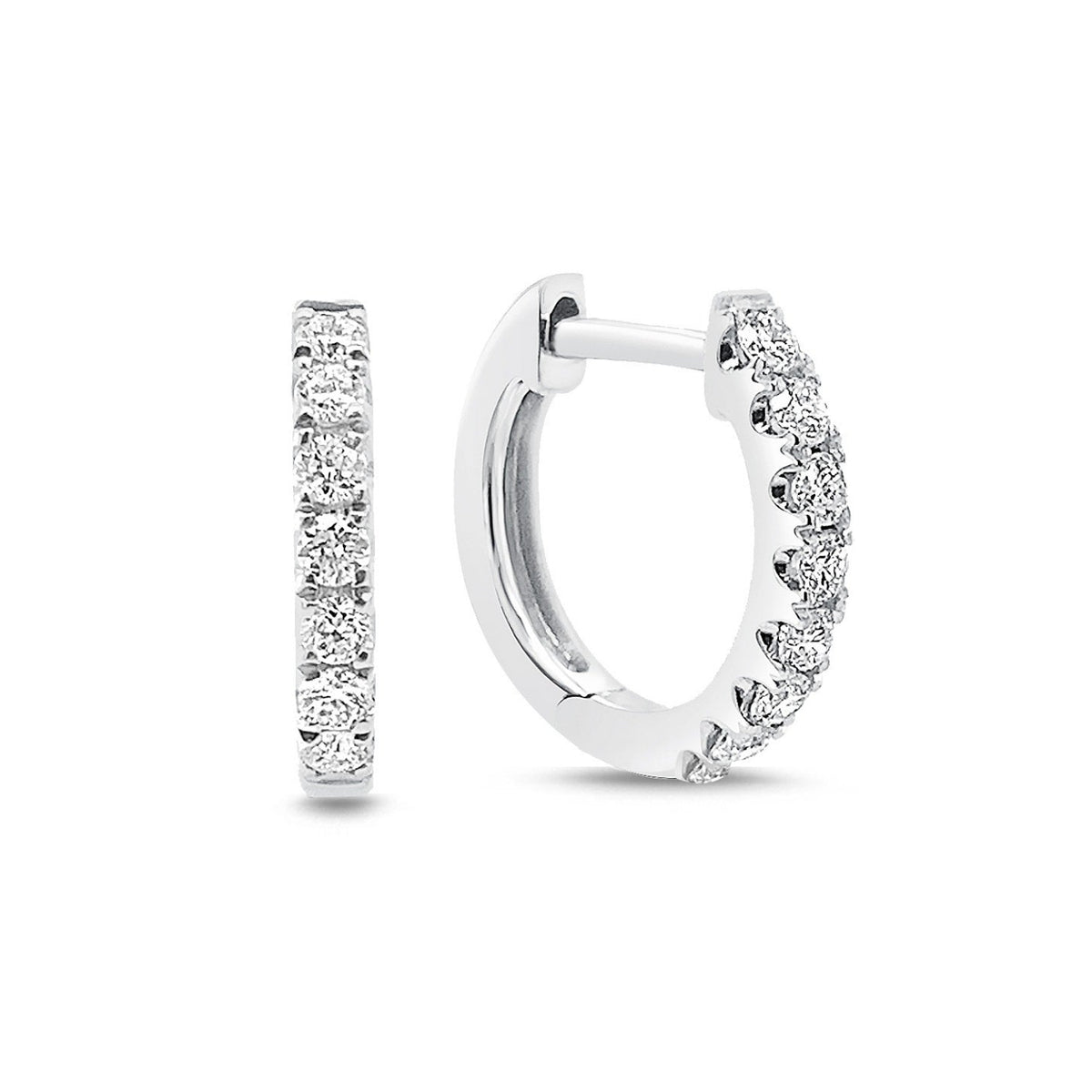 Dolce Huggie Diamond Earrings in 18k Gold Vermeil