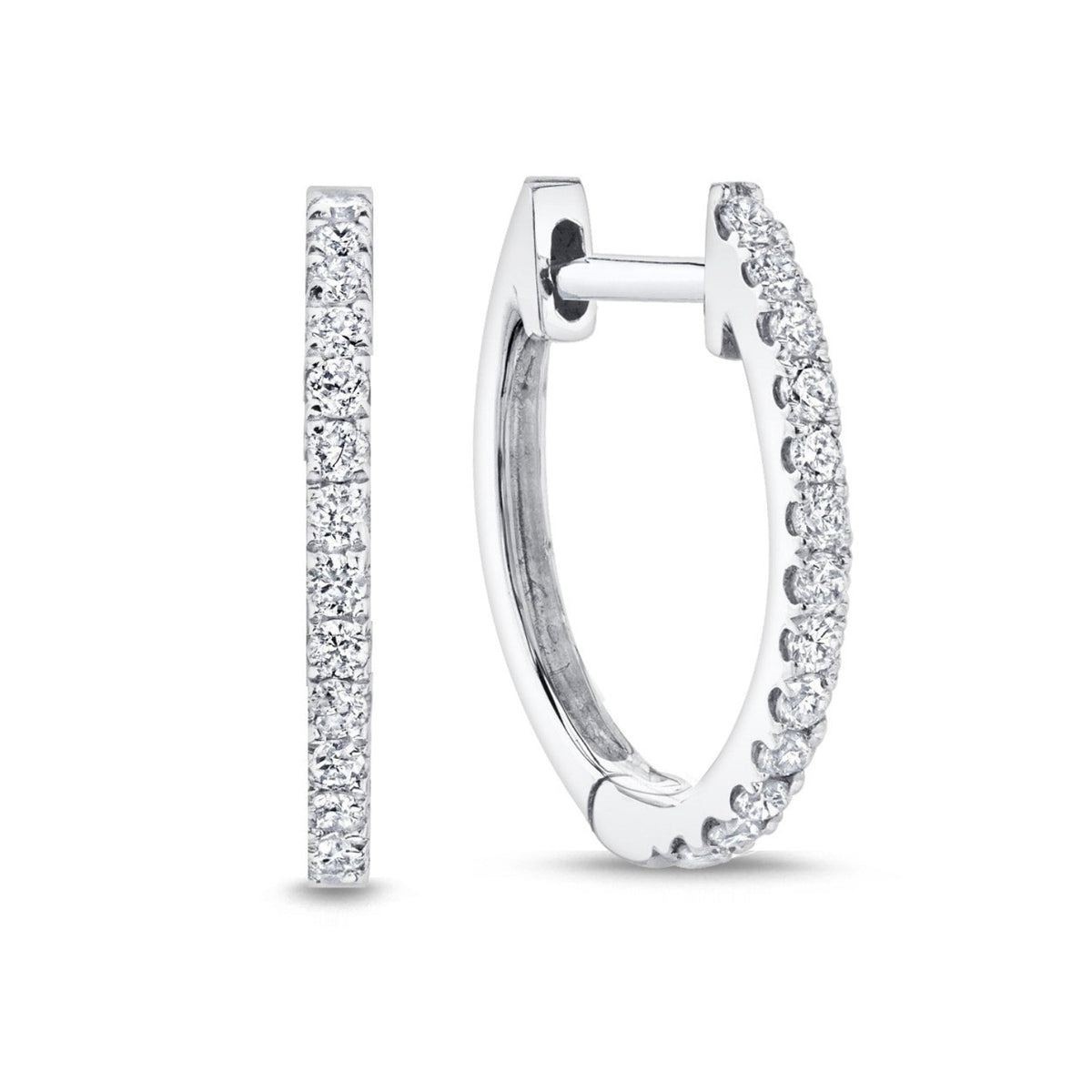 Eleonore Medium Hoop Diamond Earrings in 18k Gold Vermeil