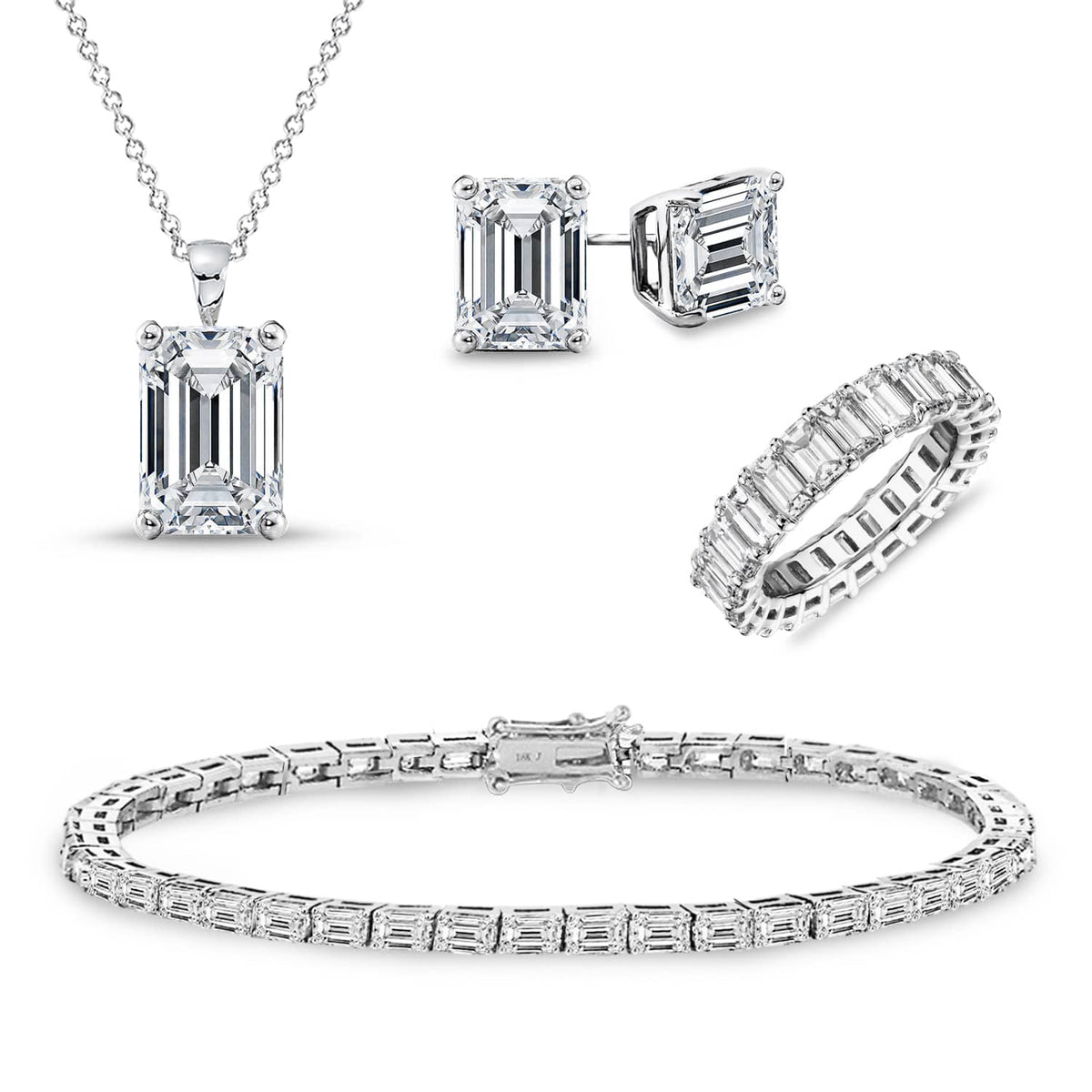[PROMO SET] Emerald Cut Full Diamond Set