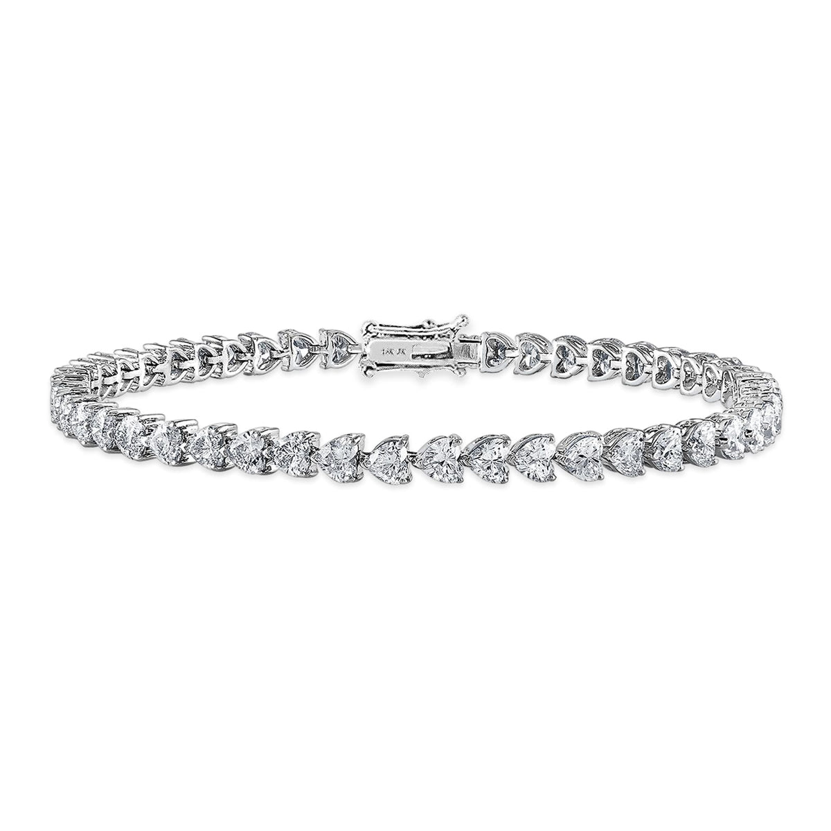 Florence Heart Diamond Bracelet in 18k White Gold Vermeil