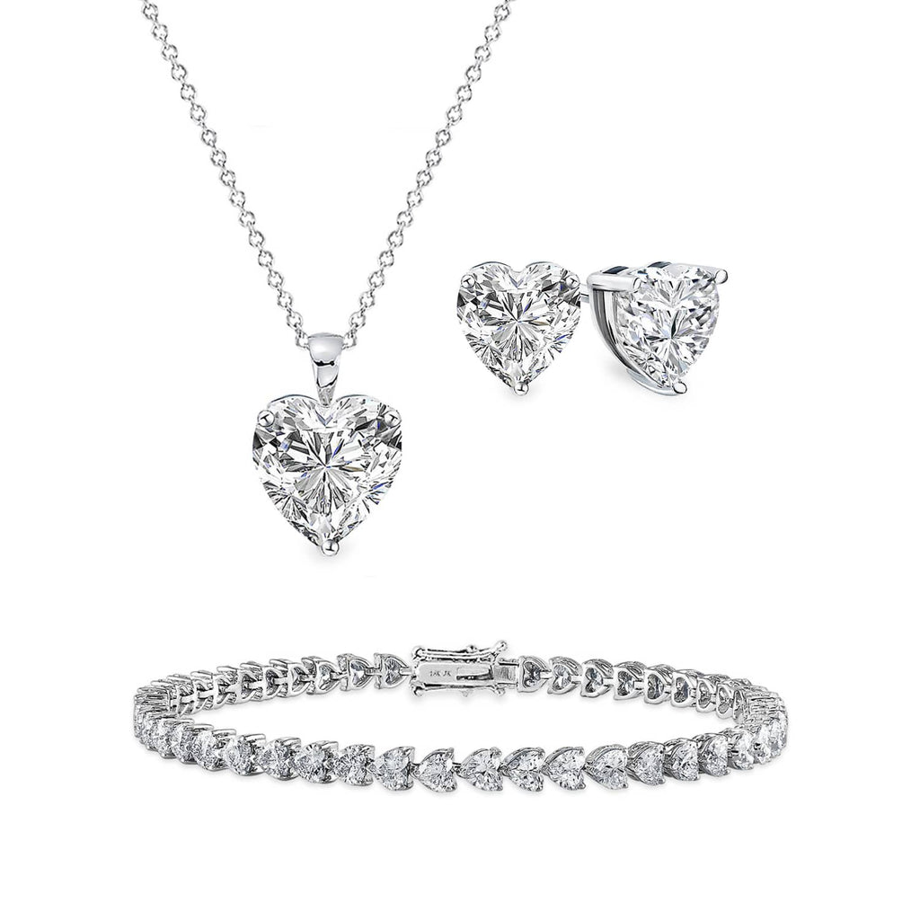 HaHaGirl Rhinestone Jewelry Set (Necklace, Bracelet, Earrings) | Infinity Design, Glass Stones - View #11