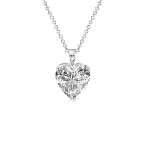 Florence Heart Diamond Pendant in 18k White Gold Vermeil