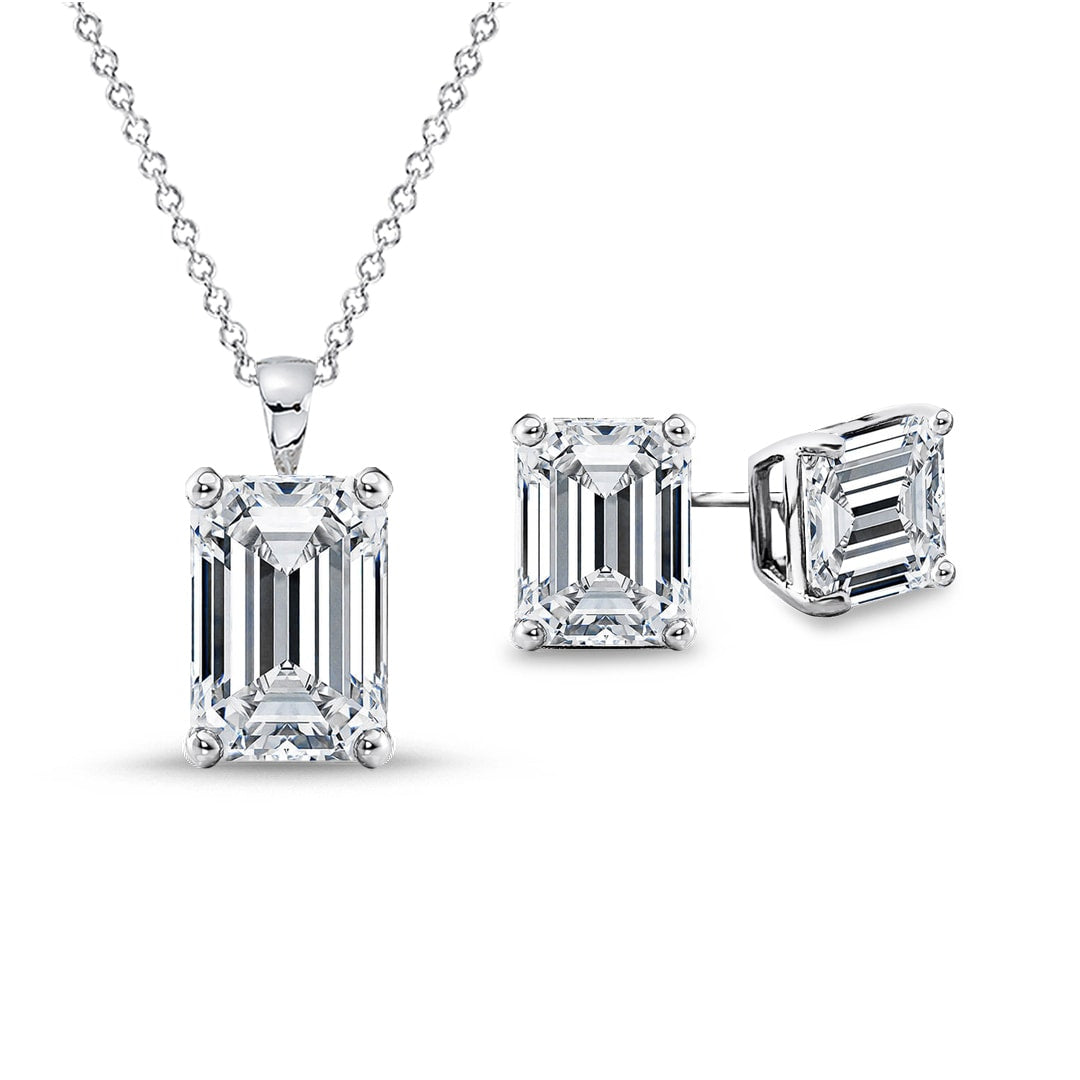 [PROMO SET] Hamilton Emerald Necklace Earrings Diamond Set