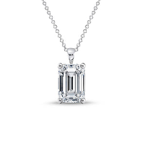 Hamilton Emerald Diamond Pendant in 18k White Gold Vermeil