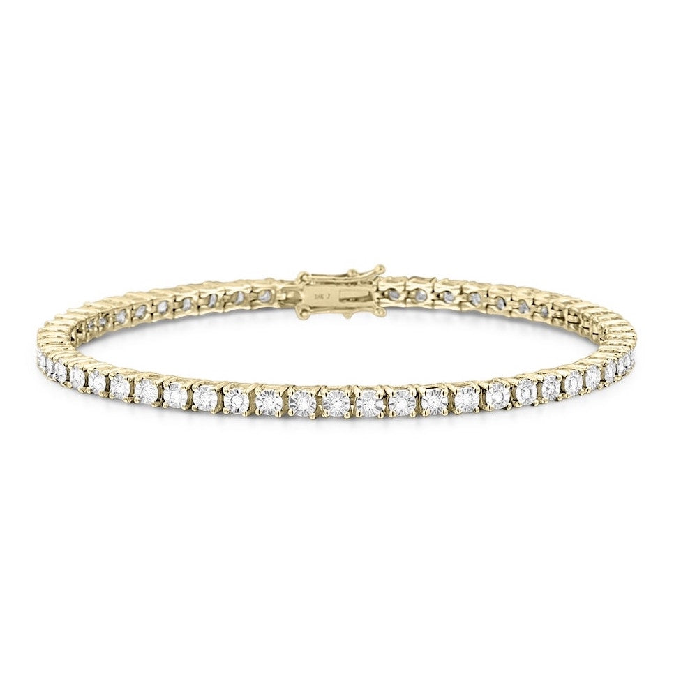 Monette 4 Prong Diamond Tennis Bracelet in 18k White Gold Vermeil