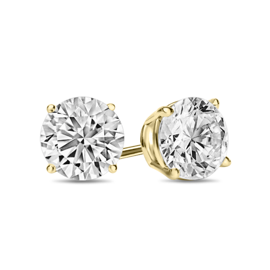 Giovanni 4 Prong Diamond Earrings in 18k Gold Vermeil