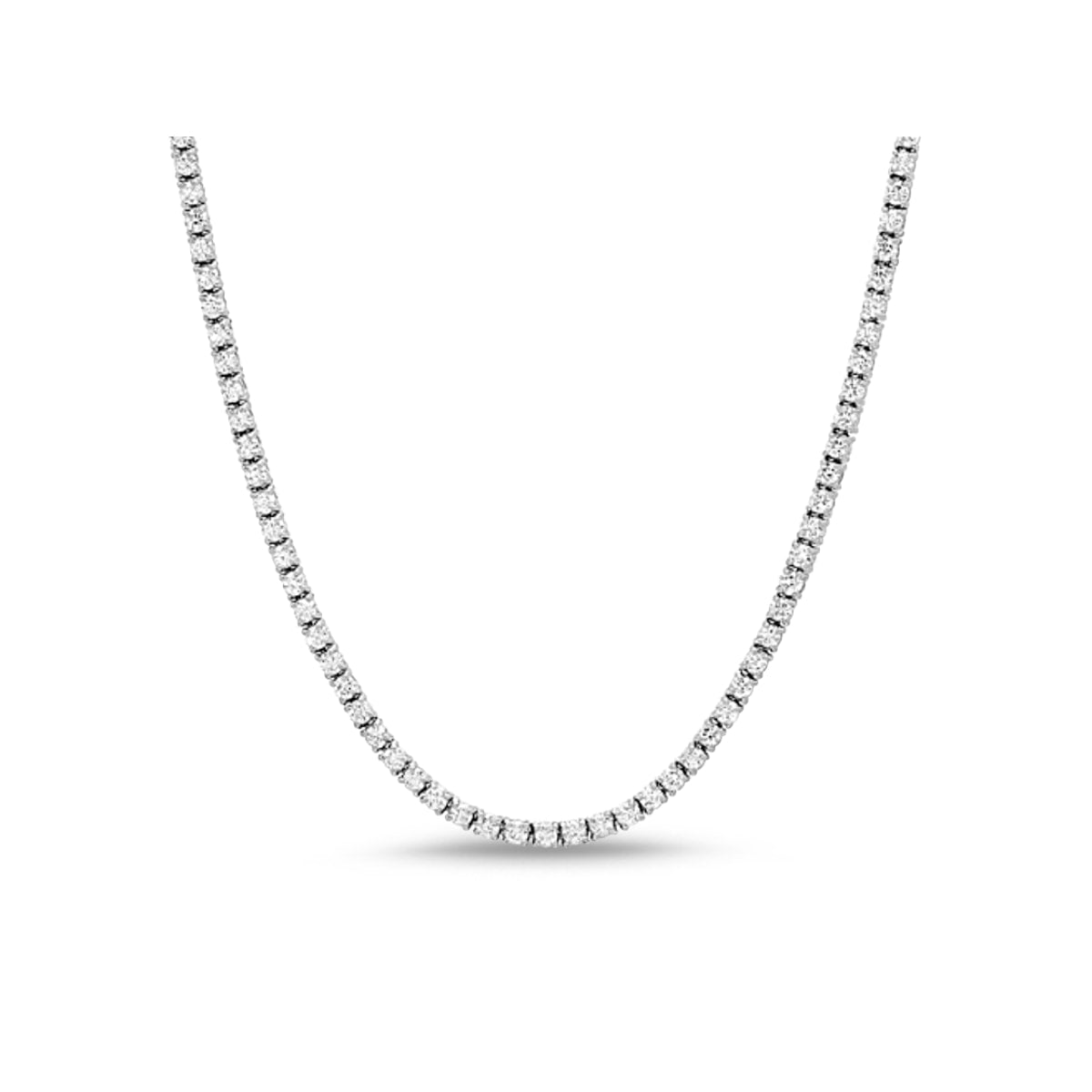 Monette 4 Prong Diamond Necklace in 18k White Gold Vermeil