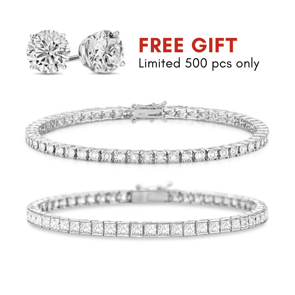 [PROMO SET] Monette 4 Prong & Hariette Princess Bracelet Diamond Set