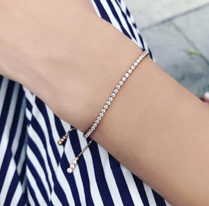 Winslet Adjustable Diamond Bracelet in 18k White Gold Vermeil