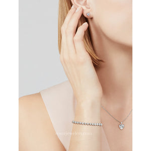 Florence Heart Diamond Pendant in 18k White Gold Vermeil