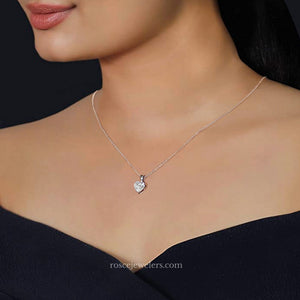 [PROMO SET] Florence Heart Necklace Earrings Diamond Set