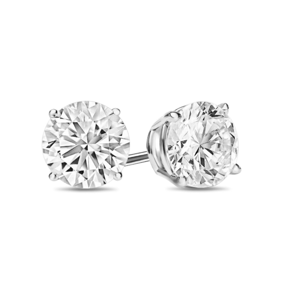 Diamond stud earrings 18k white gold Outlet