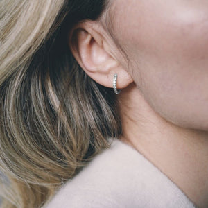 Sarlotte Tennis Diamond Earrings in 18k White Gold Vermeil
