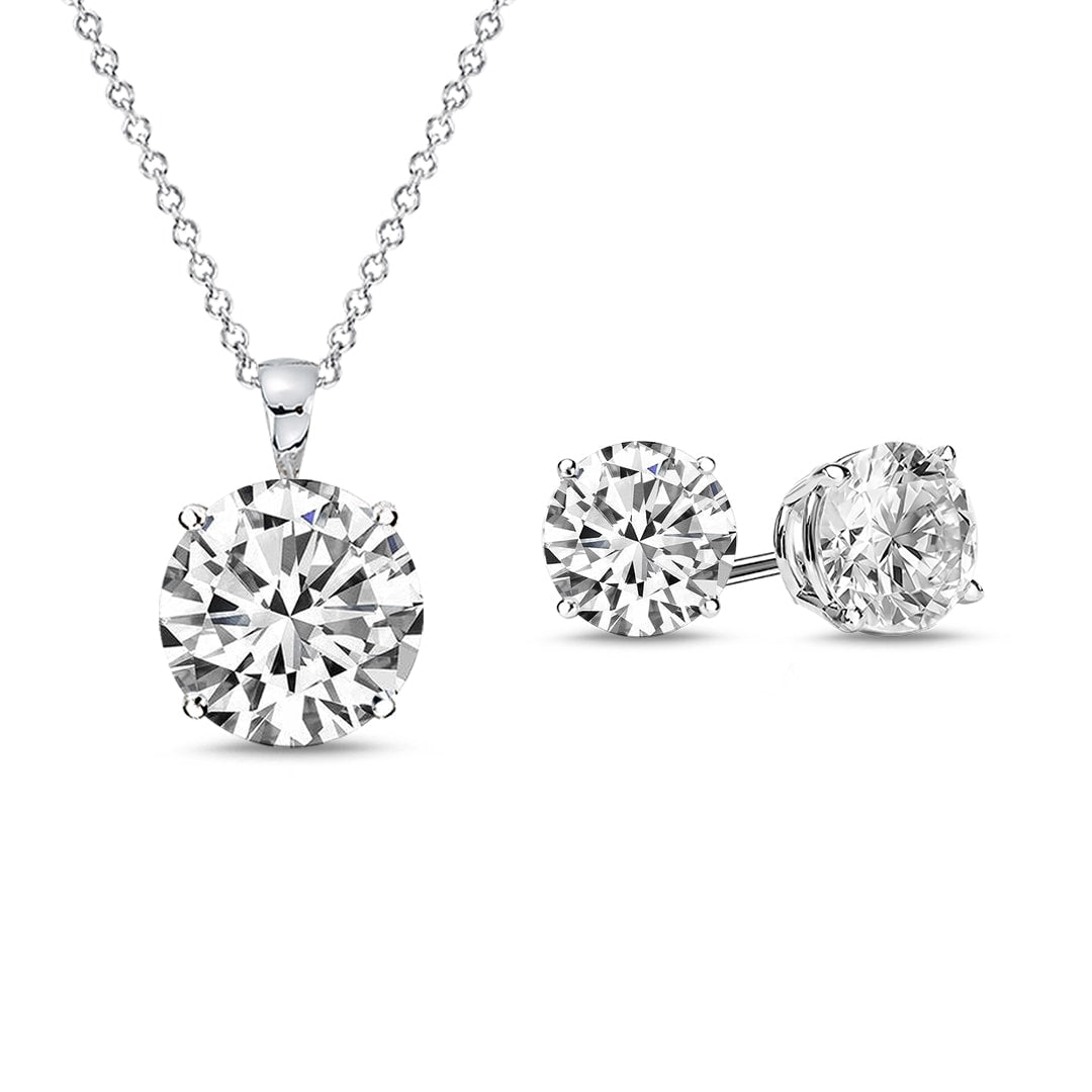 Earrings and necklace set diamond Clearance