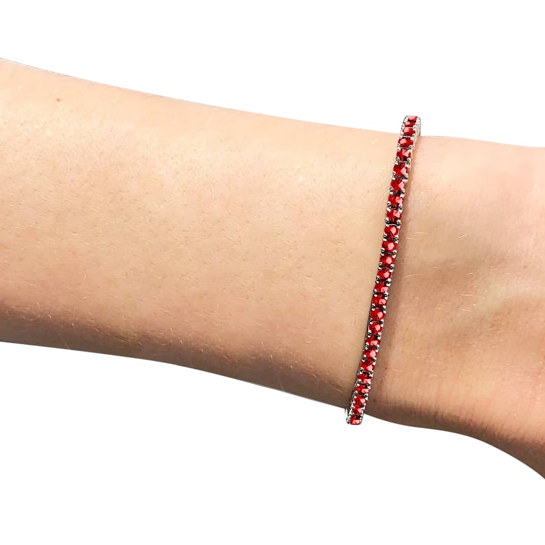 Aurelie Gemstone Diamond Bracelet in 18k White Gold Vermeil