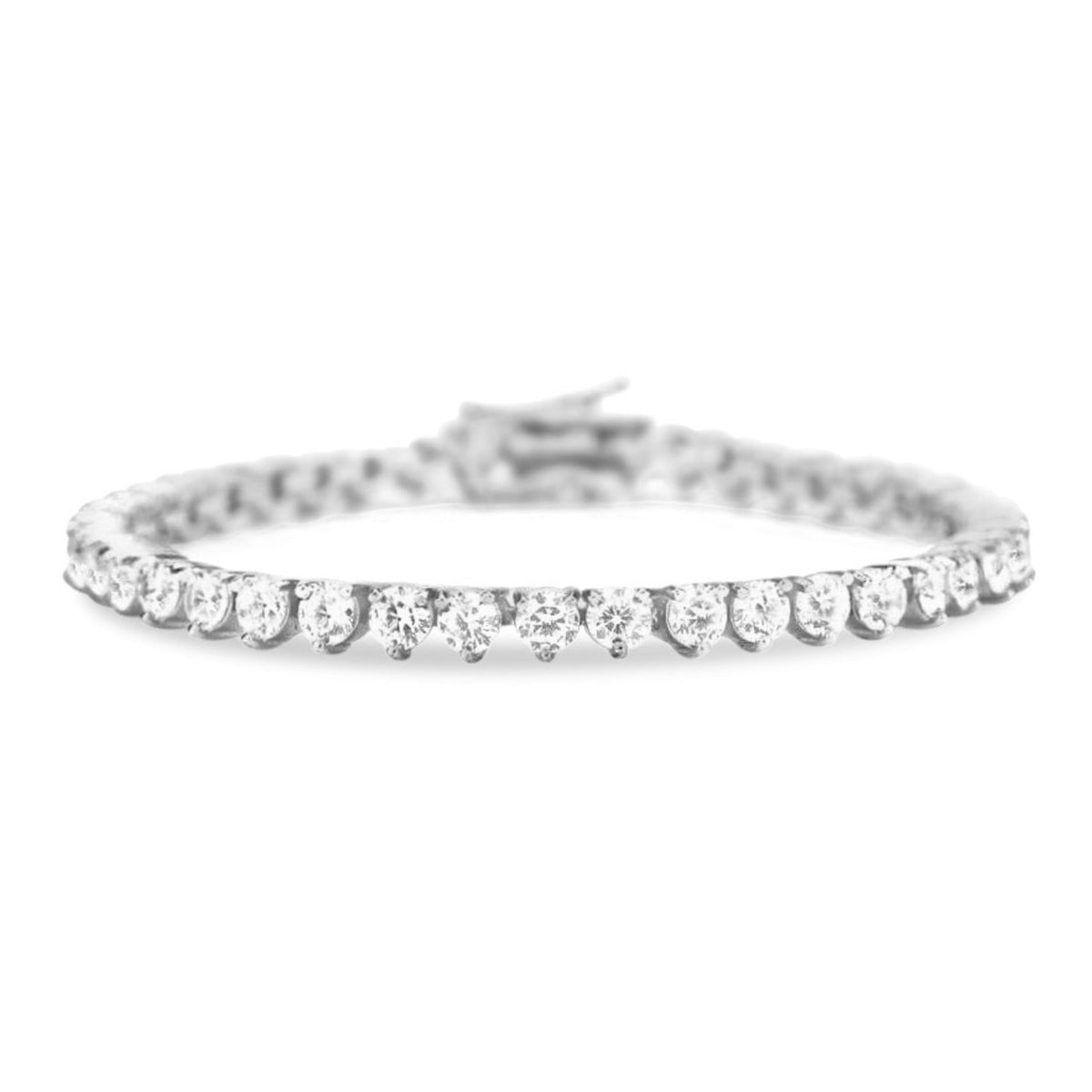 [PROMO SET] Vivere 3 Prong Necklace Bracelet Diamond Set in 18k White Gold Vermeil