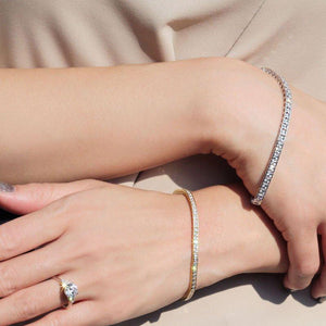 Hariette Princess Diamond Bracelet in 18k White Gold Vermeil