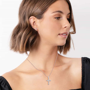 [PROMO SET] Louvre Cross Necklace Earrings Diamond Set