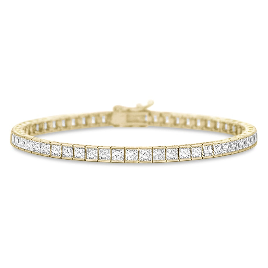 Hariette Princess Diamond Tennis Bracelet in 18k White Gold