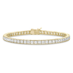 Hariette Princess Diamond Bracelet in 18k White Gold Vermeil