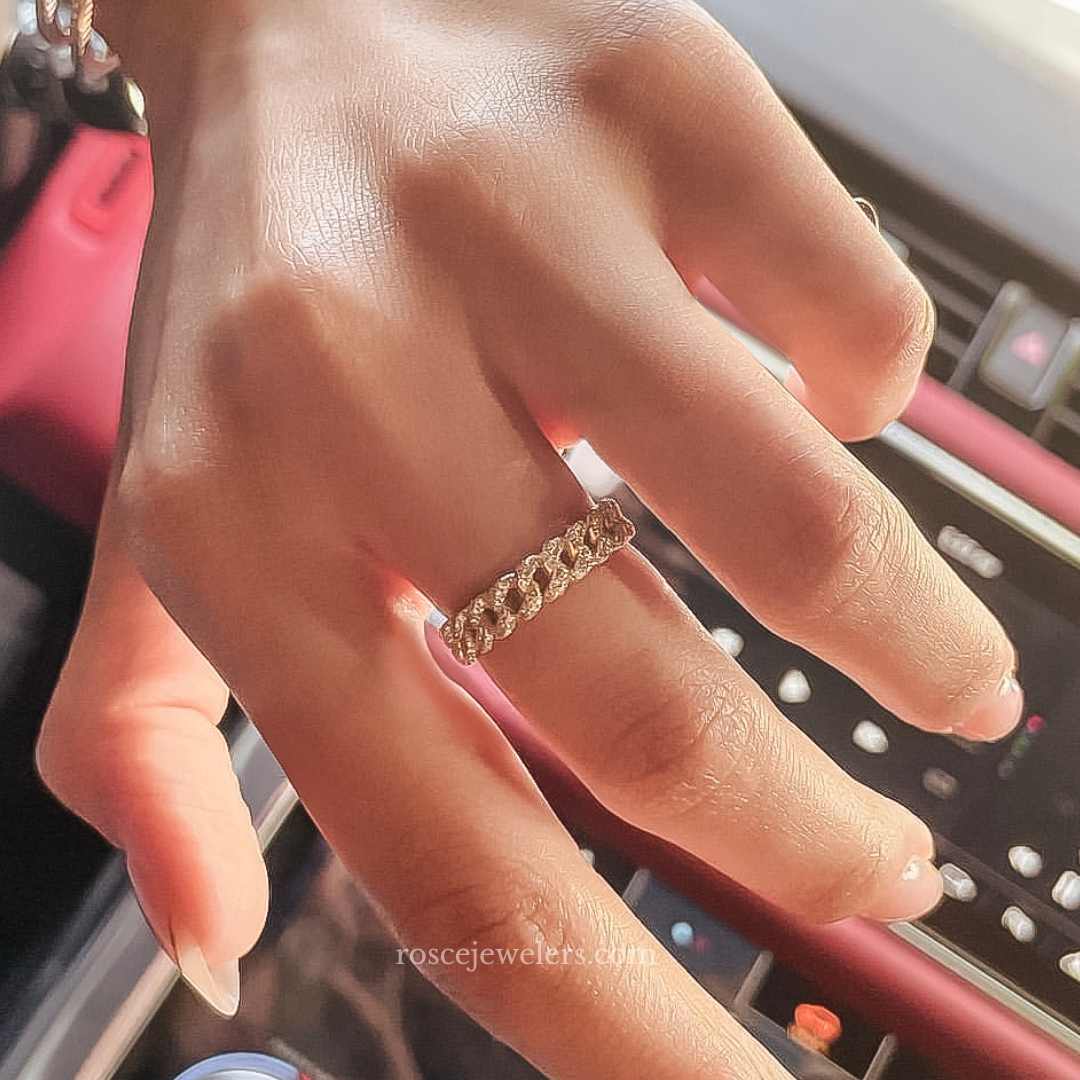 Capri Cuban Eternity Diamond Ring in 18k White Gold Vermeil