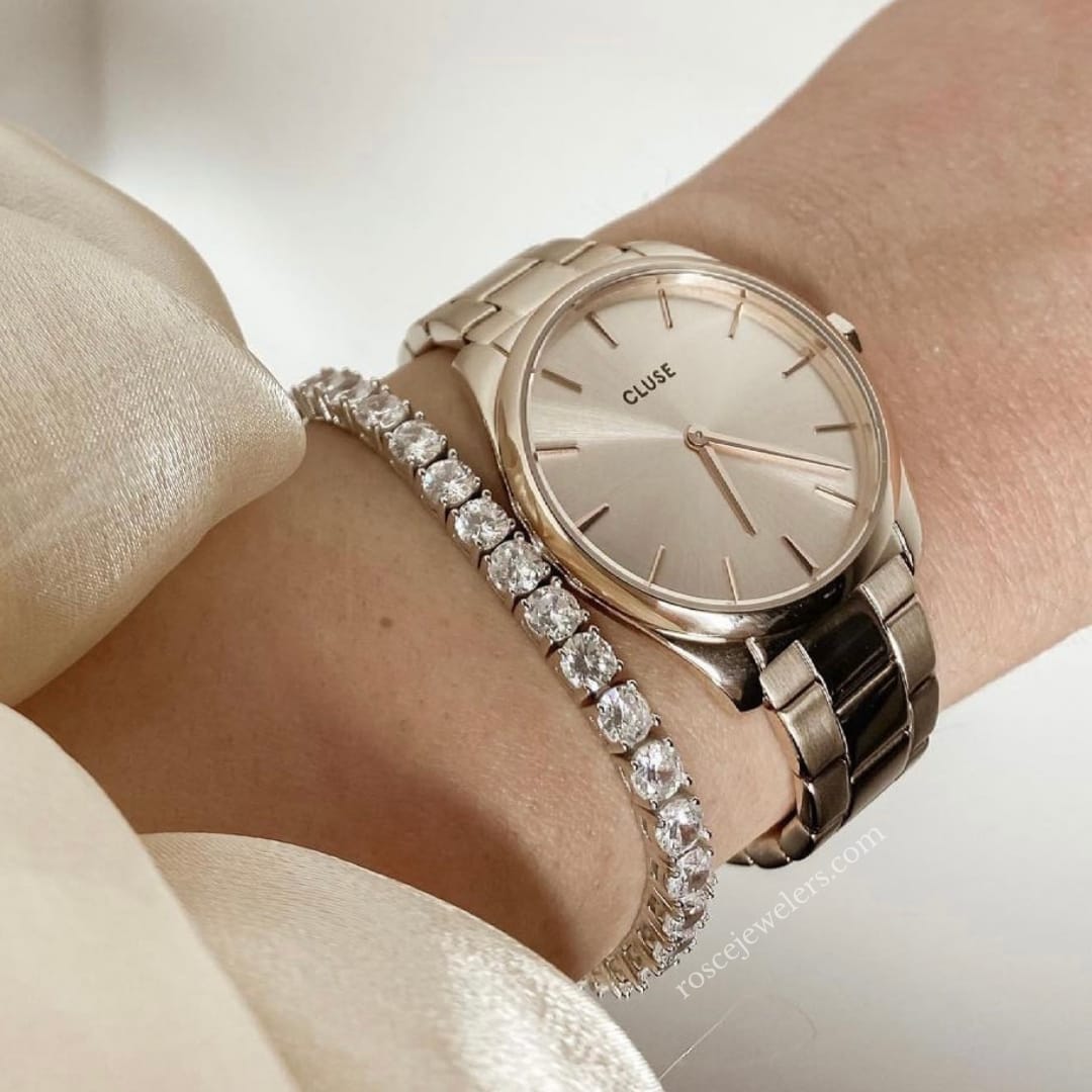 Monette 4 Prong Diamond Tennis Bracelet in 18k White Gold Vermeil