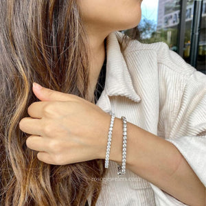 Monette 4 Prong Diamond Bracelet in 18k White Gold Vermeil