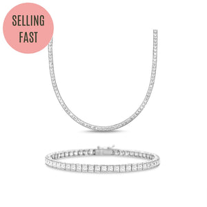 [PROMO SET] Hariette Princess Necklace Bracelet Diamond Set