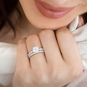 Zurie Eternity Diamond Ring in 18k White Gold Vermeil