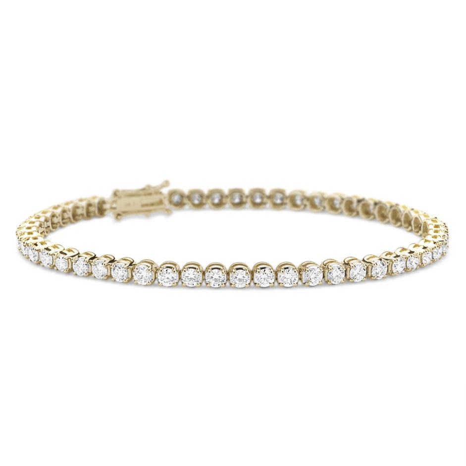 Athena 4 Prong Diamond Bracelet in 18k White Gold Vermeil