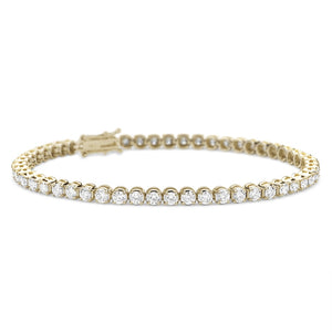 Athena 4 Prong Diamond Bracelet in 18k White Gold Vermeil