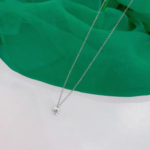 Giovanni 4 Prong Diamond Pendant in 18k White Gold Vermeil