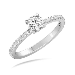 Cirrus 4 Prong Solitaire Diamond Ring in 18k White Gold Vermeil