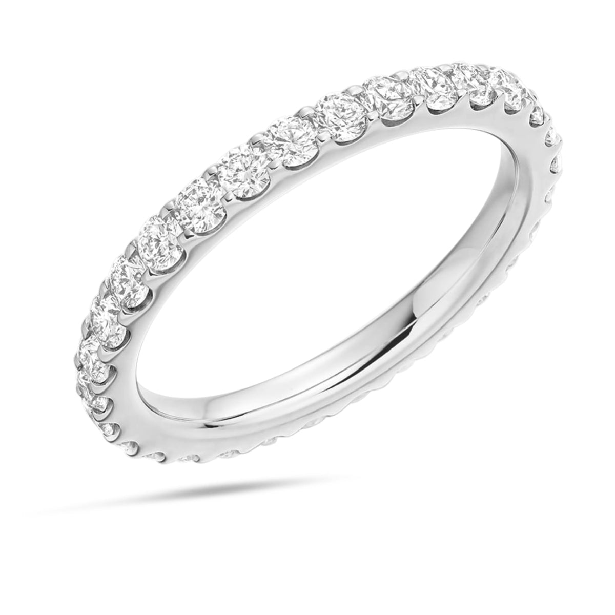 Zurie Eternity Diamond Ring in 18k White Gold Vermeil - ROSCE Jewelers