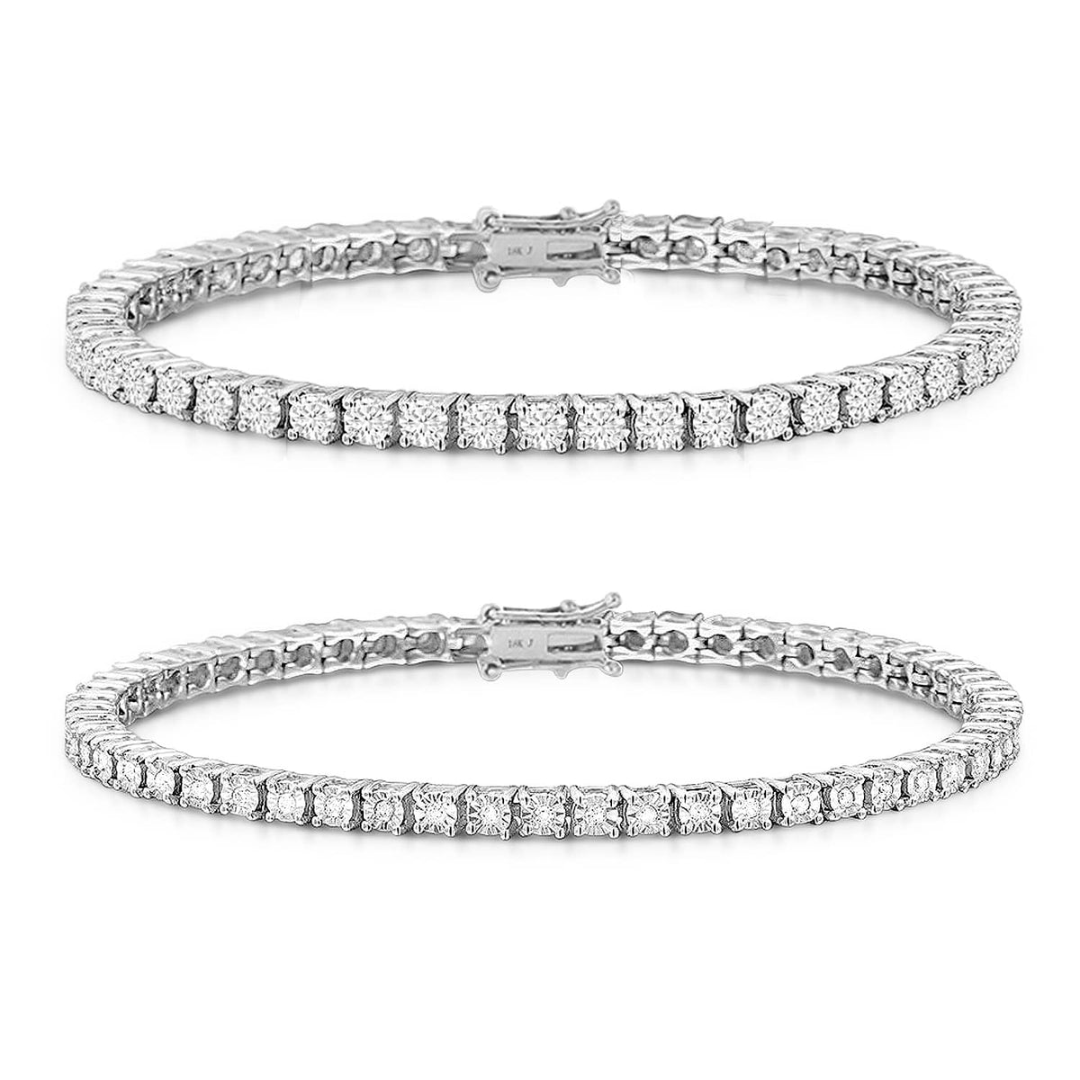 [PROMO SET] 3mm & 4mm Monette 4 Prong Bracelet Diamond Set