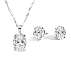 [PROMO SET] Ophelia Oval Necklace Earrings Diamond Set