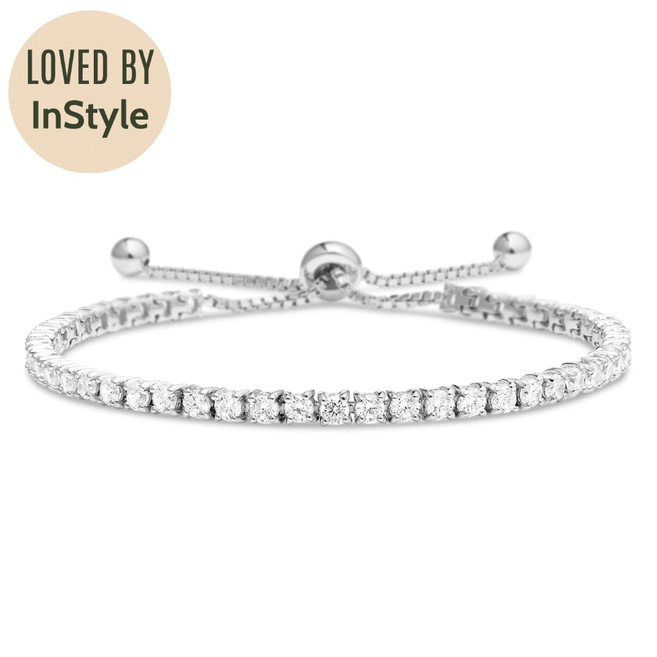 Rose gold Tennis Bracelets with Cubic Zirconia and an Elegant  Crystal-Studded Adjustable Bracelet Perfect Valentine's